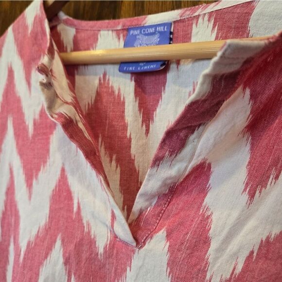 Pine Cone Hill Fine Linens Caftan Beach Cover Nightgown  XSMALL Pink Zig Zag - Picture 7 of 14